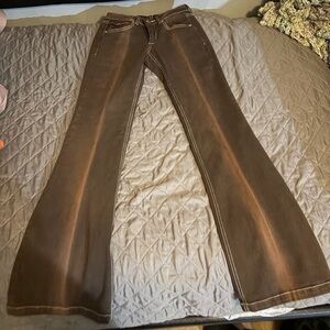 Garage Brown Flare & Wide Leg Jeans